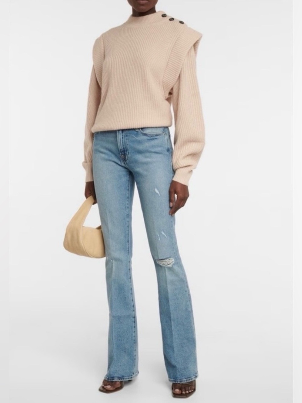 Frame Le High Flare in Crystal Beach Jeans with Subtle Distressing Size 28 - Picture 14 of 14